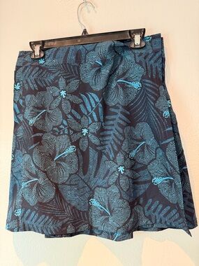 Cool Ripskirt Hawaii Black  and Teal Floral A-Line Wrap Skirt